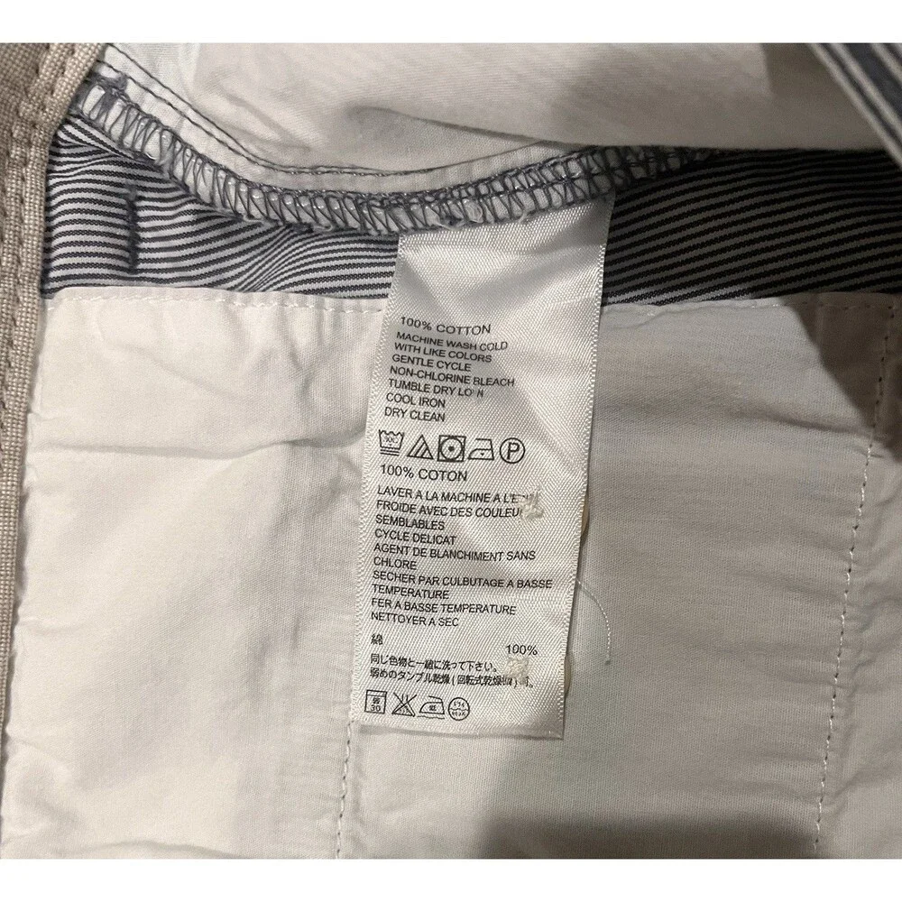 Tommy Bahama 100% Cotton Men’s Flat Front Chino Shorts 38 Blue White Stripe 10”